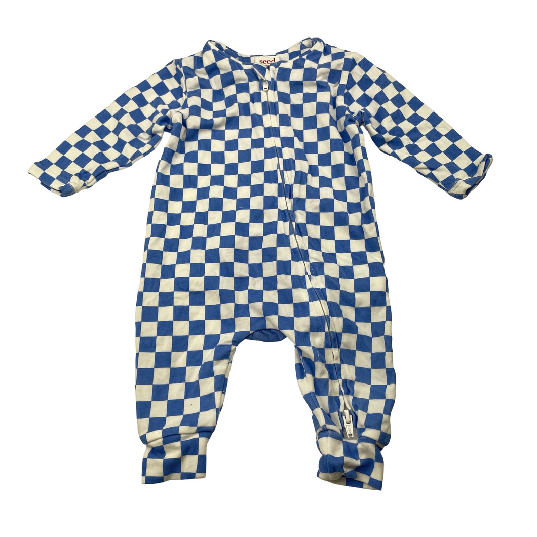 Unisex Seed, soft feel stretchy zip romper, EUC, size 0000,  