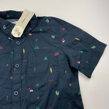 Load image into Gallery viewer, Boys Target, navy cotton Christmas short sleeve shirt, NEW, size 7,  