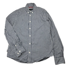 Load image into Gallery viewer, Boys Indie, navy check lightweight long sleeve shirt, EUC, size 10,  