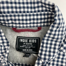 Load image into Gallery viewer, Boys Indie, navy check lightweight long sleeve shirt, EUC, size 10,  