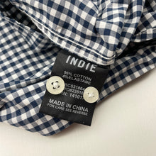 Load image into Gallery viewer, Boys Indie, navy check lightweight long sleeve shirt, EUC, size 10,  