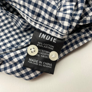 Boys Indie, navy check lightweight long sleeve shirt, EUC, size 10,  