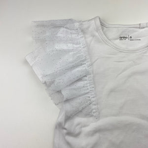 Girls Anko, tulle trim stretchy bodysuit, EUC, size 6,  