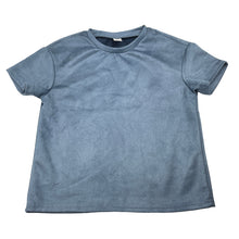 Load image into Gallery viewer, Girls SHEIN, blue velour short sleeve top, EUC, size 6,  