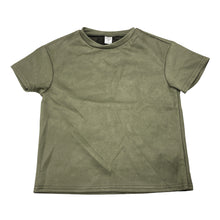 Load image into Gallery viewer, Girls SHEIN, khaki velour short sleeve top, EUC, size 6,  