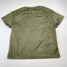 Load image into Gallery viewer, Girls SHEIN, khaki velour short sleeve top, EUC, size 6,  