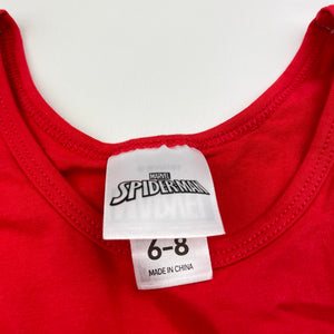 Boys Marvel, Spiderman stretchy singlet top, EUC, size 6-8,  