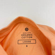 Load image into Gallery viewer, Unisex Target, coral organic cotton tee / top, dinosaurs, EUC, size 3,  