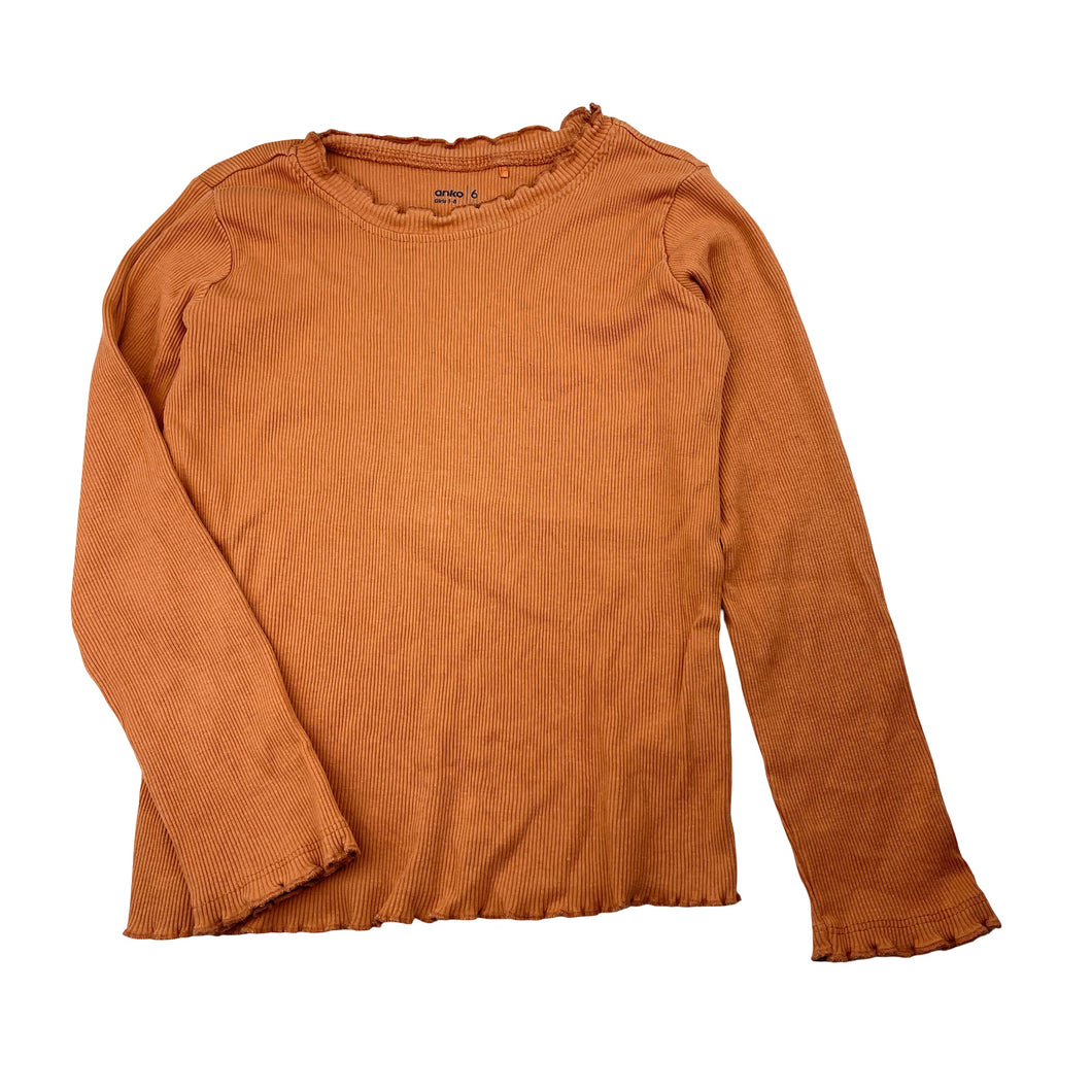 Girls Anko, ribbed stretchy long sleeve top, FUC, size 6,  