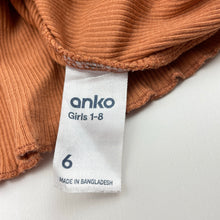 Load image into Gallery viewer, Girls Anko, ribbed stretchy long sleeve top, FUC, size 6,  