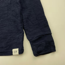 Load image into Gallery viewer, Boys Country Road, navy organic cotton blend long sleeve henley top, GUC, size 6,  