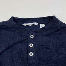 Load image into Gallery viewer, Boys Country Road, navy organic cotton blend long sleeve henley top, GUC, size 6,  