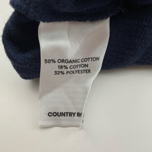 Load image into Gallery viewer, Boys Country Road, navy organic cotton blend long sleeve henley top, GUC, size 6,  