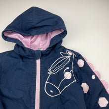 Load image into Gallery viewer, Girls Anko, navy hooded jacket / coat, horse, GUC, size 4,  