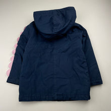 Load image into Gallery viewer, Girls Anko, navy hooded jacket / coat, horse, GUC, size 4,  