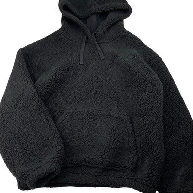 Unisex KID, thick black fleece hoodie sweater, GUC, size 12,  