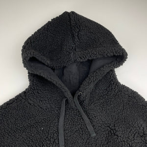 Unisex KID, thick black fleece hoodie sweater, GUC, size 12,  