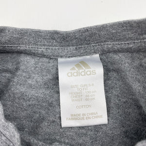Girls Adidas, grey marle cotton tee / top, GUC, size 8,  