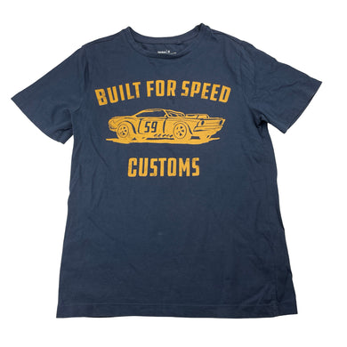 Boys Anko, navy cotton tee / top, racing car, EUC, size 8,  