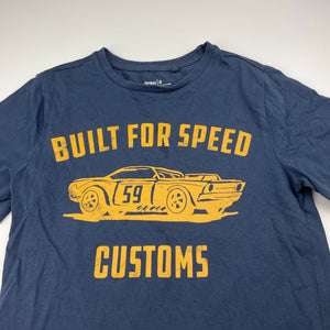 Boys Anko, navy cotton tee / top, racing car, EUC, size 8,  