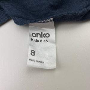 Boys Anko, navy cotton tee / top, racing car, EUC, size 8,  