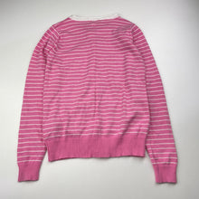 Load image into Gallery viewer, Girls Pumpkin Patch, pink &amp; white knitted cotton cardigan, GUC, size 7,  