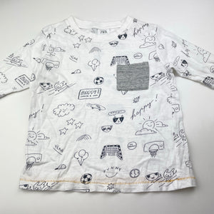 Boys Zara, cotton long sleeve tee / top, GUC, size 3-4,  