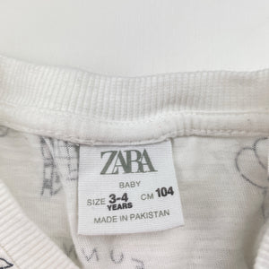 Boys Zara, cotton long sleeve tee / top, GUC, size 3-4,  