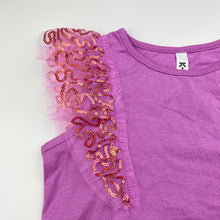 Load image into Gallery viewer, Girls KID, cotton tee / top, tulle &amp; sequin trim, EUC, size 4,  