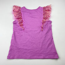 Load image into Gallery viewer, Girls KID, cotton tee / top, tulle &amp; sequin trim, EUC, size 4,  
