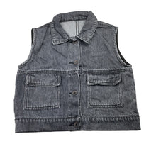 Load image into Gallery viewer, Boys grey, denim vest, L: 34cm, armpit to armpit: 36cm, GUC, size 3-4,  