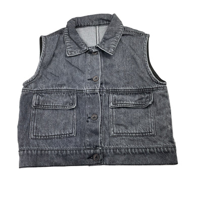Boys grey, denim vest, L: 34cm, armpit to armpit: 36cm, GUC, size 3-4,  