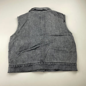 Boys grey, denim vest, L: 34cm, armpit to armpit: 36cm, GUC, size 3-4,  