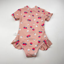 Load image into Gallery viewer, Girls NIDUO BEAR, pink swim one-piece, strawberries, EUC, size 2,  