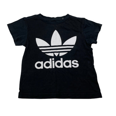 Girls Adidas, black cotton tee / top, GUC, size 4,  