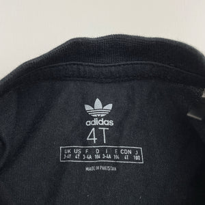 Girls Adidas, black cotton tee / top, GUC, size 4,  