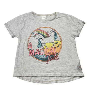 Girls Next, grey marle tee / top, unicorn, FUC, size 4-5,  