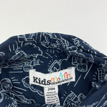 Load image into Gallery viewer, Boys Kids Headquarters, navy lightweight long sleeve shirt, racing cars, EUC, size 2,  