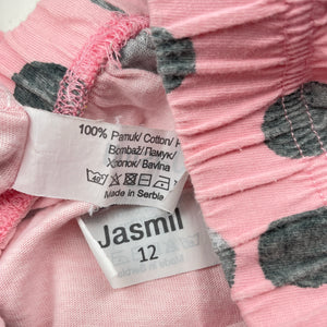 Girls Jasmil, pink cotton pyjama top & shorts, GUC, size 12,  