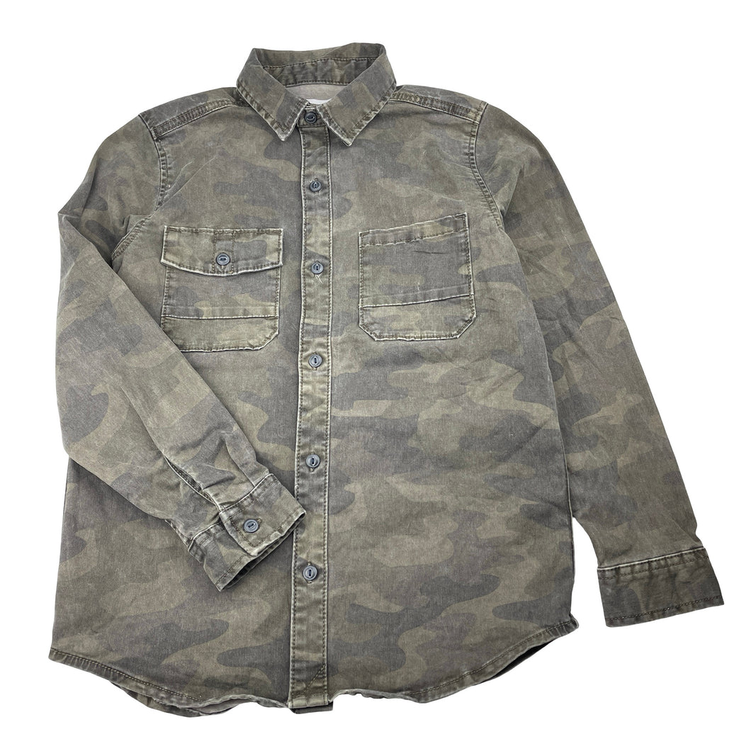 Boys Target, thick stretch cotton camo print long sleeve shirt, FUC, size 10,  