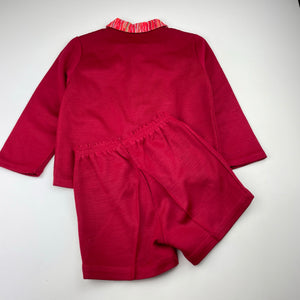 Unisex Tip-Top Fashions, vintage fine knit long sleeve top & shorts, GUC, size 4,  