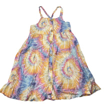 Load image into Gallery viewer, Girls KID, tie dyed linen/viscose summer dress, GUC, size 5, L: 58cm