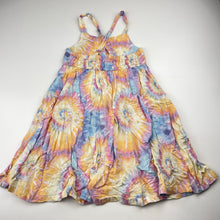 Load image into Gallery viewer, Girls KID, tie dyed linen/viscose summer dress, GUC, size 5, L: 58cm