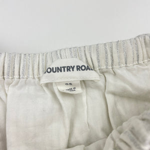 Girls Country Road, cotton lined metallic silver stripe dress, EUC, size 5, L: 56cm