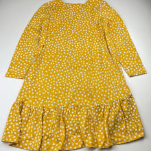 Load image into Gallery viewer, Girls Cotton On, yellow floral cotton long sleeve dress, EUC, size 8, L: 60cm at front