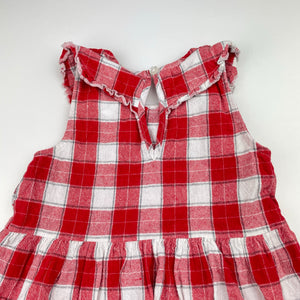 Girls B&L, red & white checked cotton dress, GUC, size 1, L: 45cm