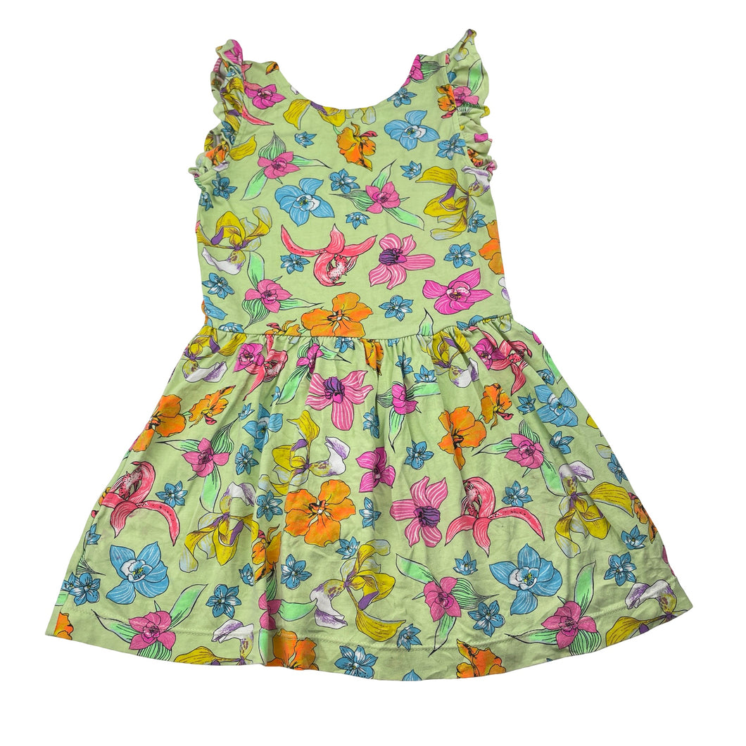 Girls Bonds, floral stretchy dress, no size, armpit to armpit: 26.5cm, FUC, size 2-3, L: 52cm