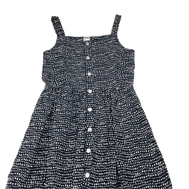 Girls Anko, navy & white viscose summer dress, EUC, size 10, L: 74cm