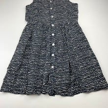 Load image into Gallery viewer, Girls Anko, navy &amp; white viscose summer dress, EUC, size 10, L: 74cm