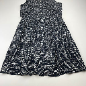Girls Anko, navy & white viscose summer dress, EUC, size 10, L: 74cm